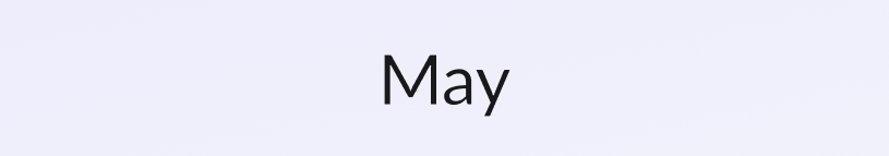 Image with purple background and the word May in black