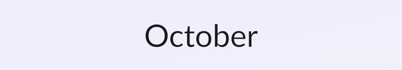 Image with purple background and the word October in black