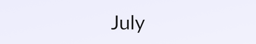 Image with purple background and the word July in black