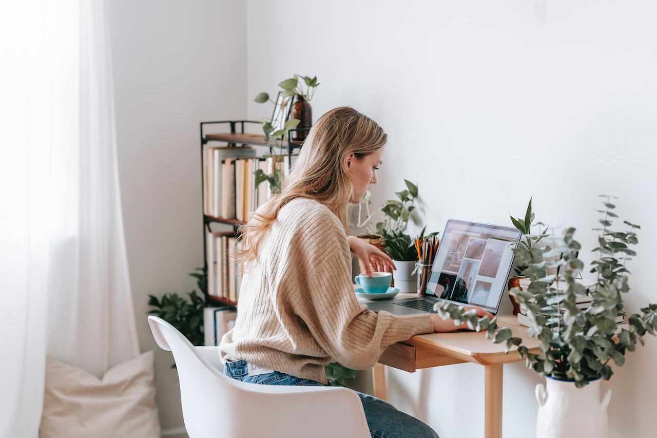 Photo of a professional working in their home office.