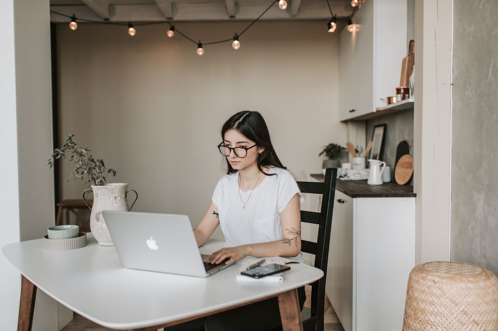 Photo of a remote employee working from home.