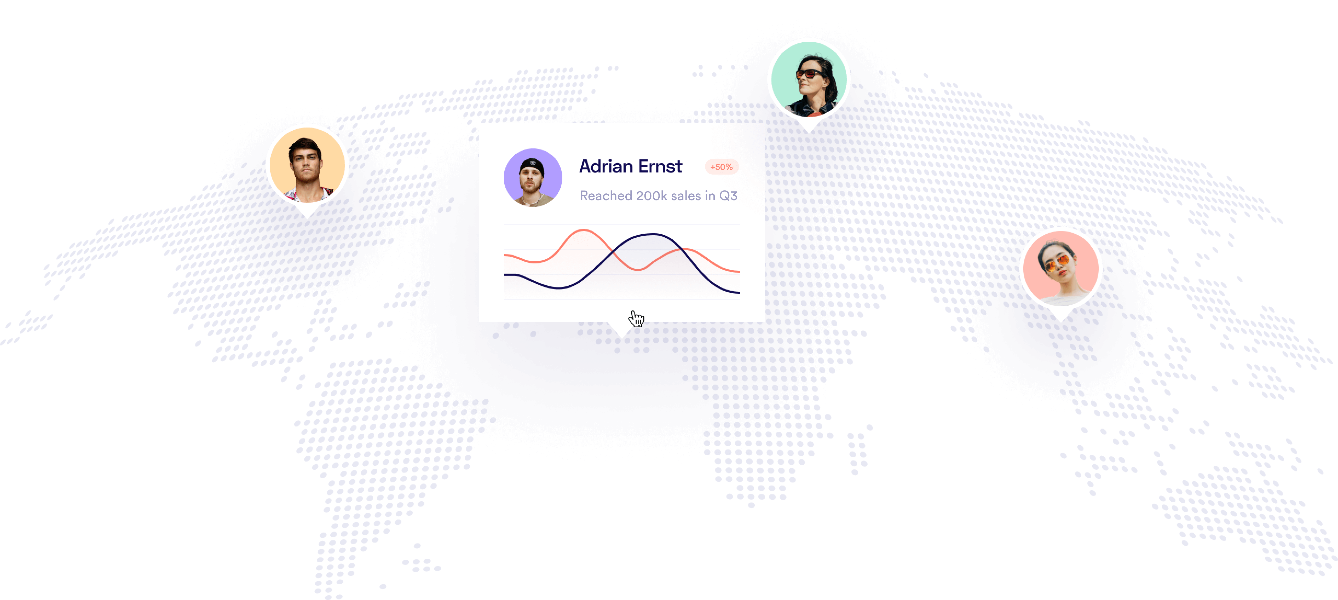 Leapsome platform map employee example data 