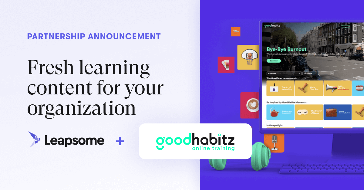 Fresh learning content for your organization with the Leapsome x GoodHabitz partnership