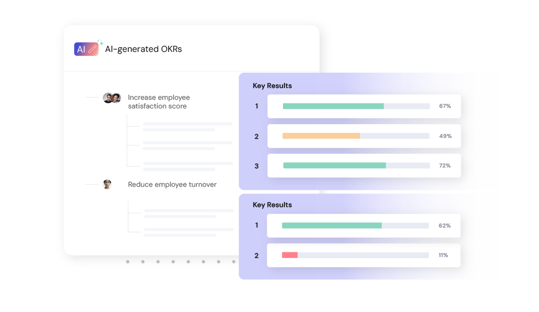 Goals & OKR Management Software screenshot showing how Goals within Leapsome can be connected to a corresponding Jira Issues